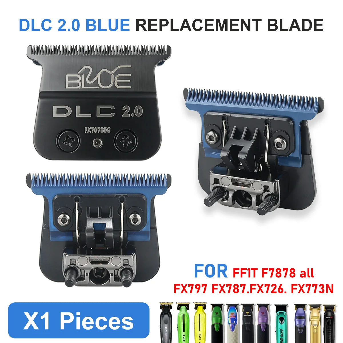 For 707Z Replacement Professional Barber Trimmers DLC Blade Carbon Steel Knife Head Barbershop