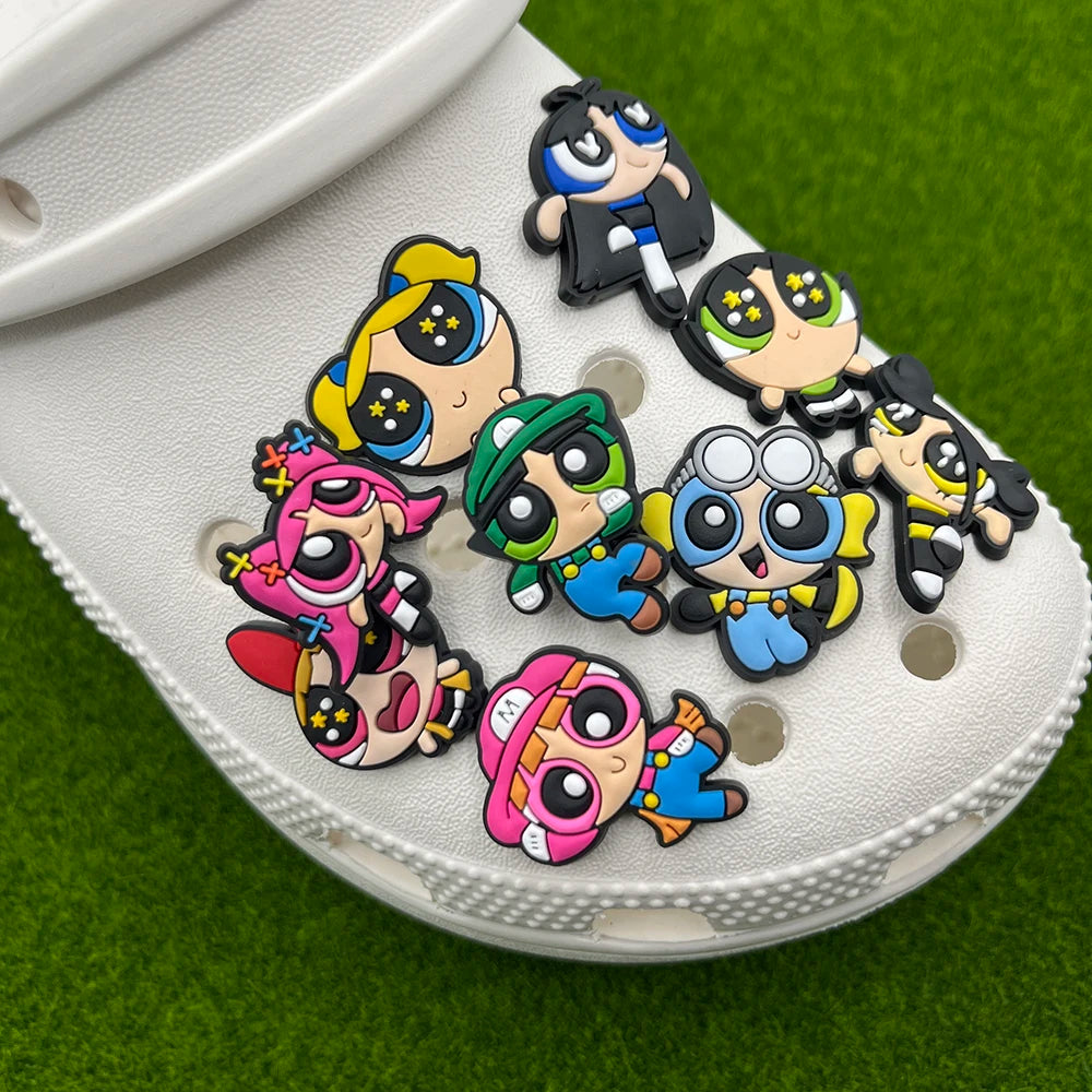 9-100Pcs Hot Toys Cartoon Series Shoe Charms For Clog Sandals,Shoe Decoration Accessories Buckle For Girl Kids Gifts