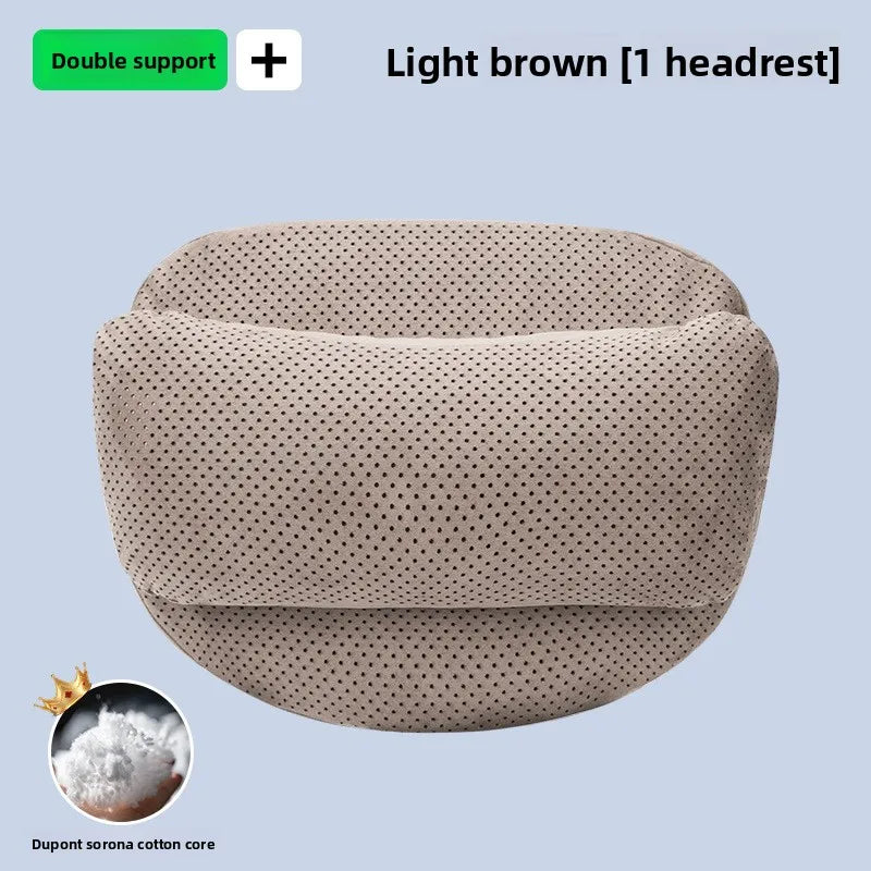High Quality Universal SUV Car Headrest Cushion Car Seat Neck Pillow High-grade Leather Breathable Lumbar Support Car Pillow