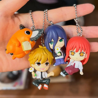 Chainsaw Man 3d Figure Keychain Anime Gashapon Pendant Reze Makima Denji Pochita Collectible Bag Decoration For Anime Fans