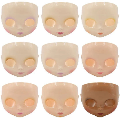 1/6 DBS Blyth Doll Face Without Makeup Faceplate Backplate Screws for DIY Makeup Newbie Practice Custom Doll Toys Accessories