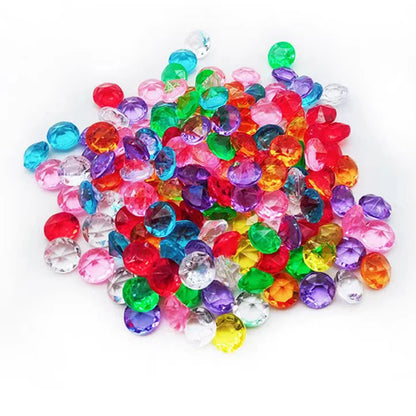250PCS Pirate Treasure Chest Pool Diving Toys Acrylic Diamond Gems Small 19MM Vase Fillers Party Favors For Boys And Girls