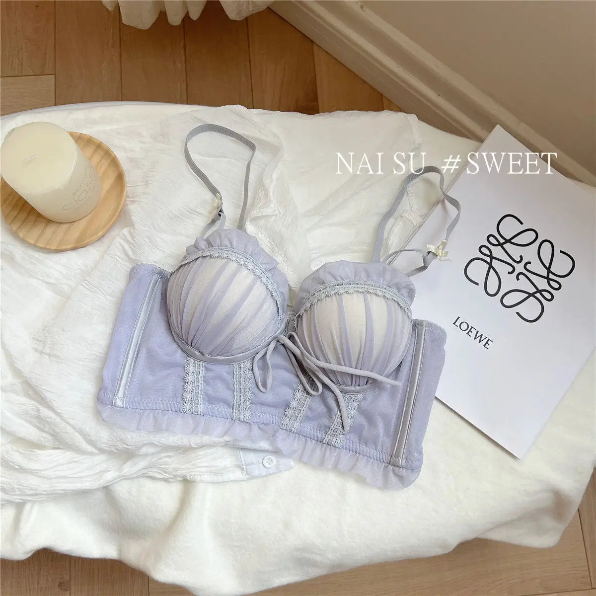 Iroppoi Sweet Charming Lingerie Set Delicate Lace Push Up Bra Small Cup Women, Sek-si Feminine Look New Hot Item BANERDANNI