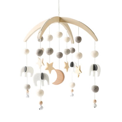 Baby Rattle Toy Bed Bell Bracket Wooden Mobile 0-12 Months Newborn Crochet Bed Bell Hanging Toys Holder Bracket Infant Crib Gift