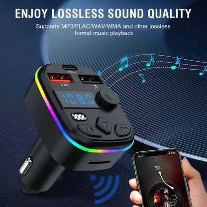 1-3PCS Car FM Transmitter Car MP3 Player Bluetooth 5.3 Support TF Card U Disk Hands Free Wireless Car Kit MP3 Player Adapter