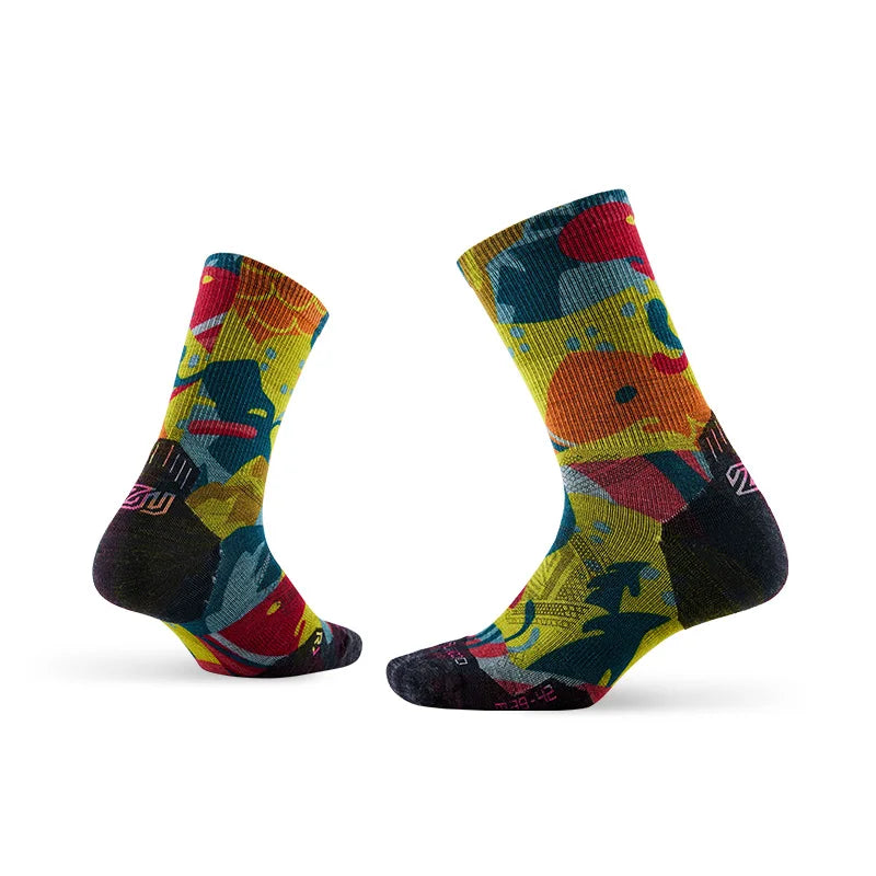 1/3 Pair ZEALWOOD Merino Wool Running Socks Men's Women's Outdoor Trekking Hiking Cushion Sports Socks Compression Breathable