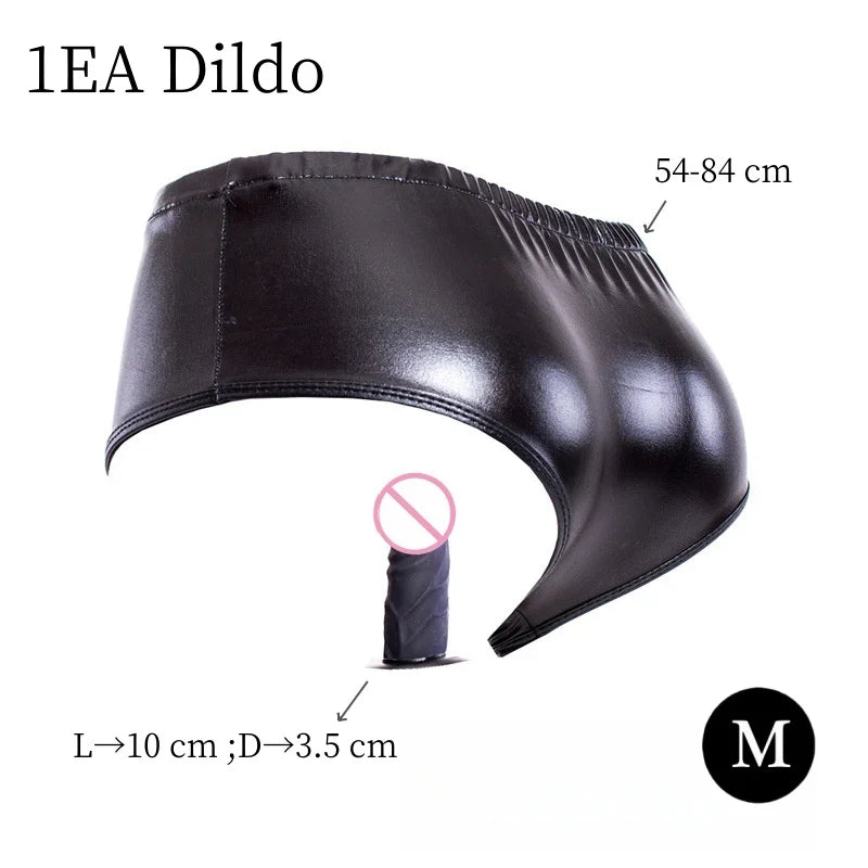 Erotic Bondage Harness Panties with No Vibration Silicone Dildo Vaginal Anal Plug for Women Intimate Strap-on Chastity Pants