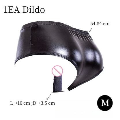 Erotic Bondage Harness Panties with No Vibration Silicone Dildo Vaginal Anal Plug for Women Intimate Strap-on Chastity Pants