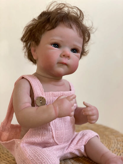18 Inch Lifelike Bebe Bettie Girl Full Silicone Vinyl 3D Painted Newborn Baby Doll For Birthday Gifts