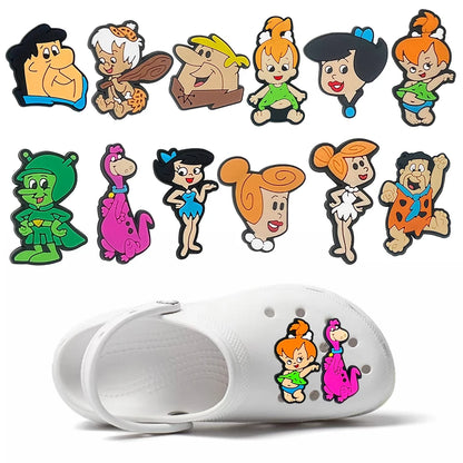 1-100pcs Primitive Man Shoe Charms Cartoon PVC Shoe Accessories DIY Decoration for Classic Clog Sandal Kids Gifts