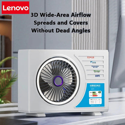 Lenovo Air-conditional Rechargeable Table Fan Portable Small Fan For Student Dormitory Computer Summer Gadget Home Desk Office