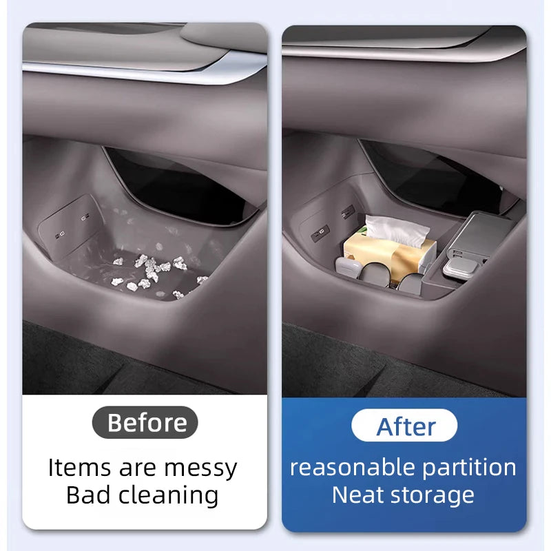 For 2025/2026 ZEEKR 7X Central Control Lower Level Organizer Storage Box Armrest Box Below Silicone Tray Car Accessory