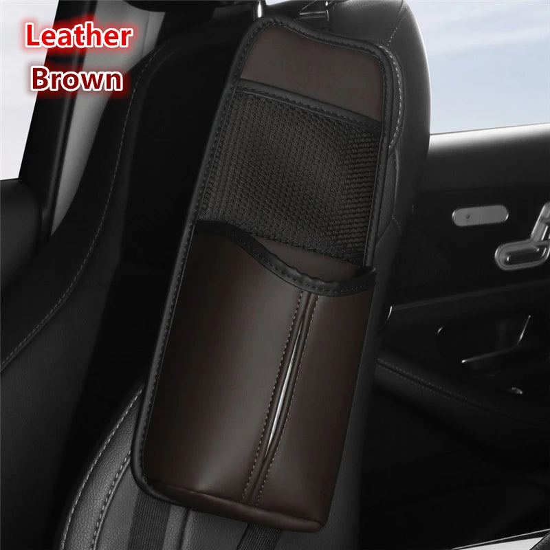Car Seat Back Bag With Tissue Holder Car Seat Side Storage Bag Car Multifunctional Hanging Drink Holder Mesh Storage Pocket