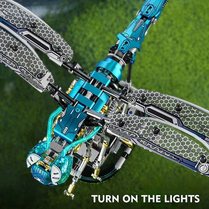 866PCS MOC Creative Dragonfly Mechanical Model Building Blocks Kit DIY Construction Toy STEM Learning for Kids Adults Set