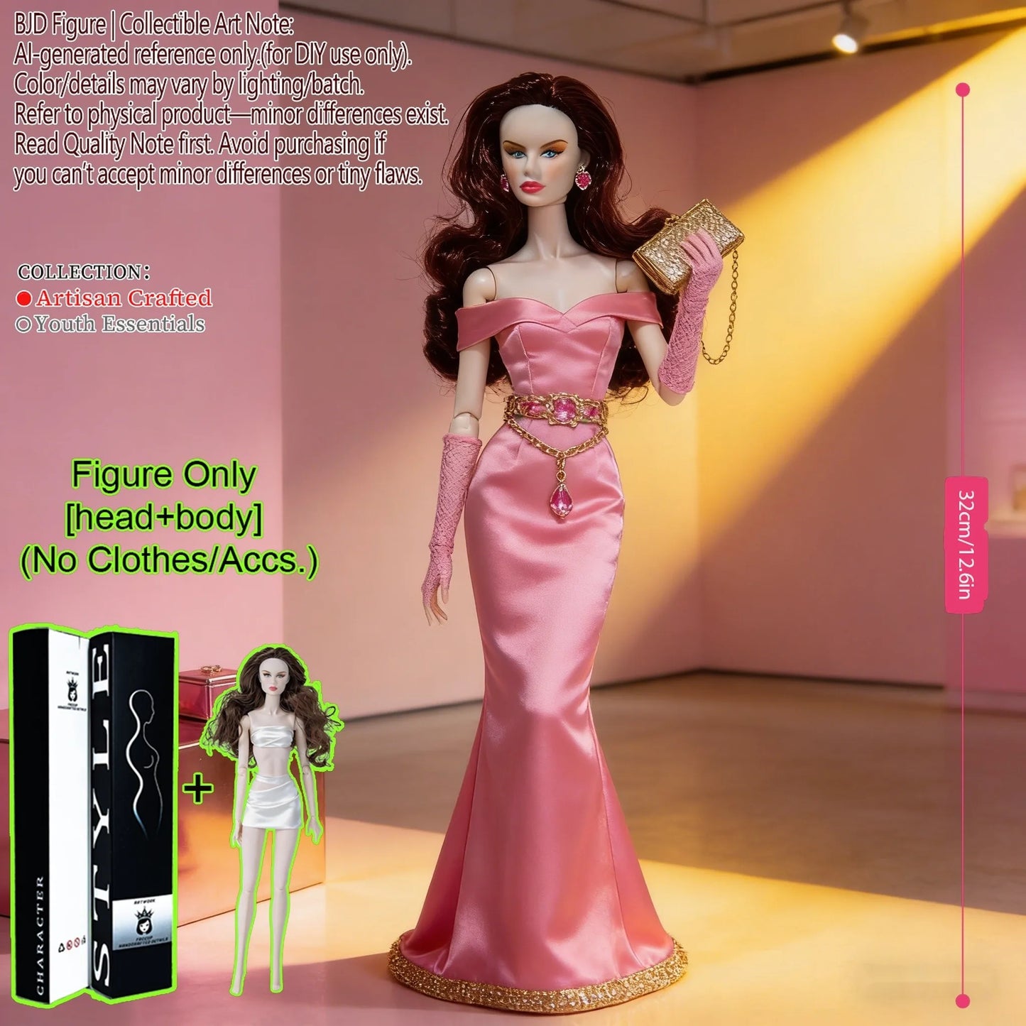 1/6 Scale Fashion BJD Doll 12 Joint Articulated Body Art Collection Doll For Home Decor
