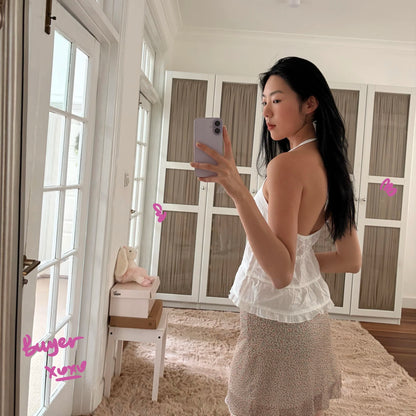Brandy Melville Pure Cotton Three-Button Base Layer Vest Sweet Style V-Neck Sleeveless Tank Top for Women Spring Summer