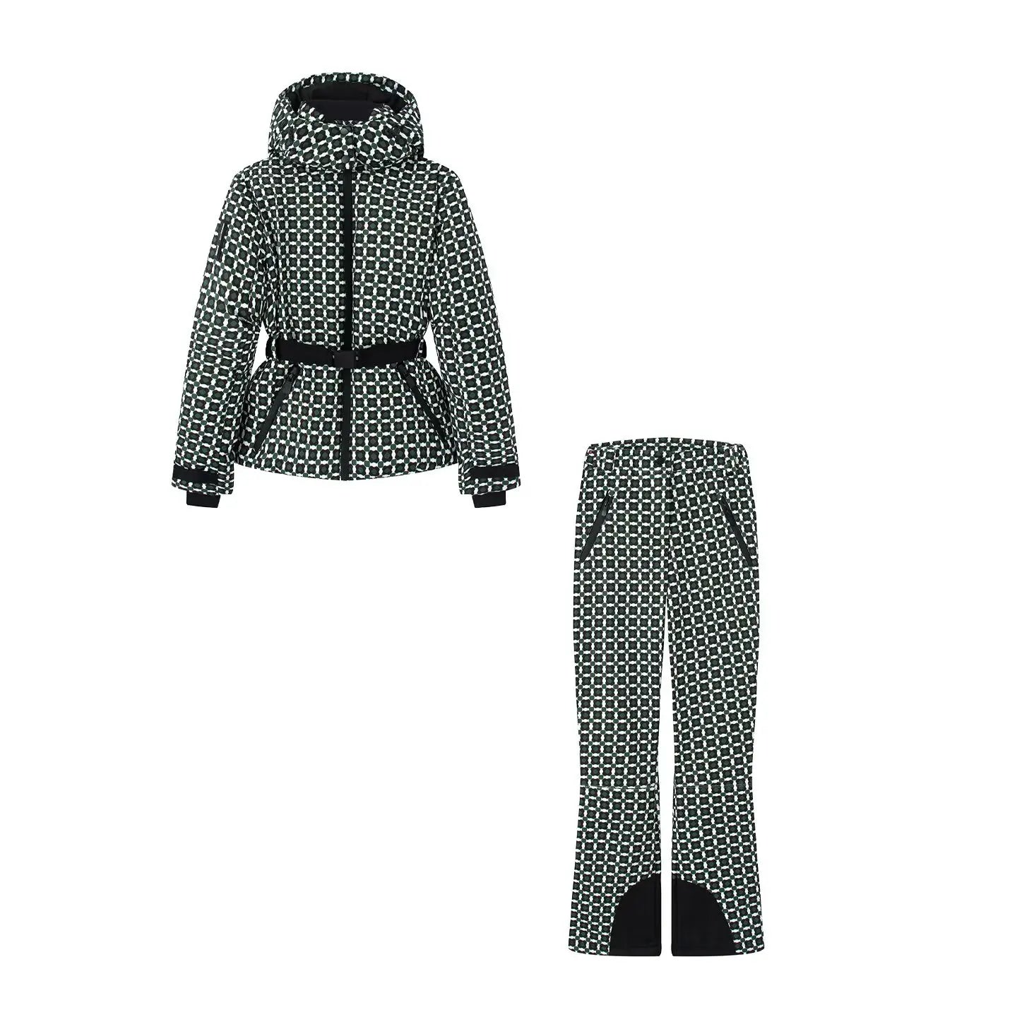 Fashionable Personality ZR Wind Women's Set Top And Pants Long Sleeve Warm Winter Outfit Two-Piece Suit European Style