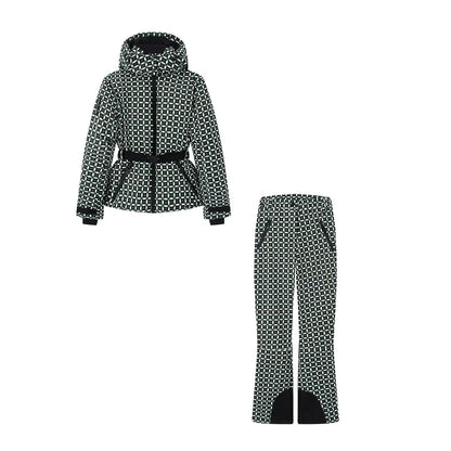 Fashionable Personality ZR Wind Women's Set Top And Pants Long Sleeve Warm Winter Outfit Two-Piece Suit European Style