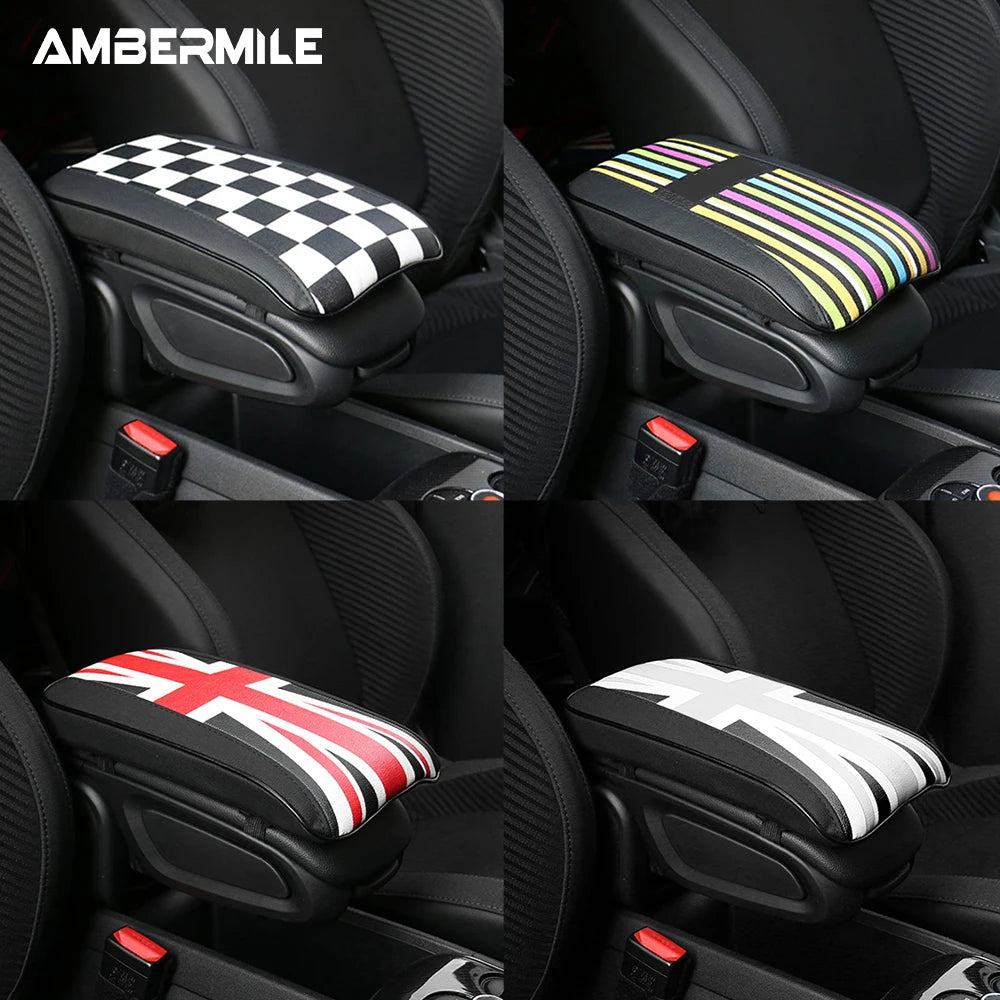 Leather For Mini F54 F55 F56 F60 R55 R56 R60 Auto Hand Rest Pad Central Armrest Storage Box Cover Protective Mat Accessories