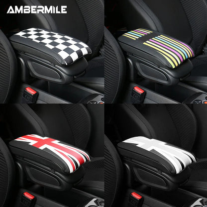 Leather For Mini F54 F55 F56 F60 R55 R56 R60 Auto Hand Rest Pad Central Armrest Storage Box Cover Protective Mat Accessories