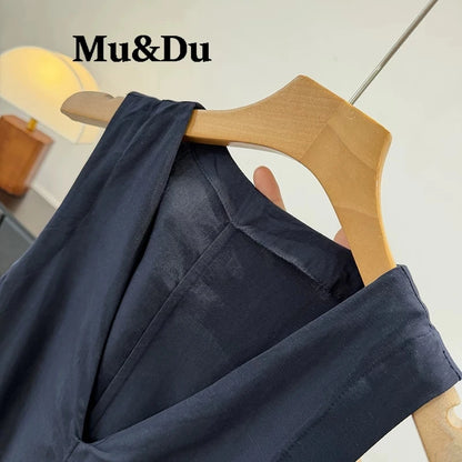 Elegant V Collar Party Dress Women's Fashion Loose Summer New Vacation Long Skirt Sleeveless Dresses Retro Vestidos
