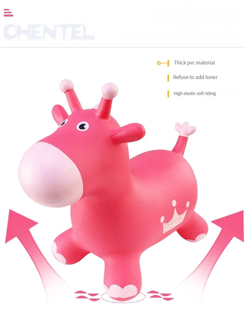 Animal Inflatable Bouncy Horse Hopper Soft Vaulting Horse Bouncer PVC Jumping Leech Ride on Baby Play Toys Balance Training