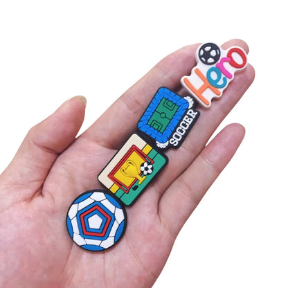 30/49Pcs Sports Ball Shoe Charms Soccer Clog Decorations for Adults PVC Accessories for Women Men