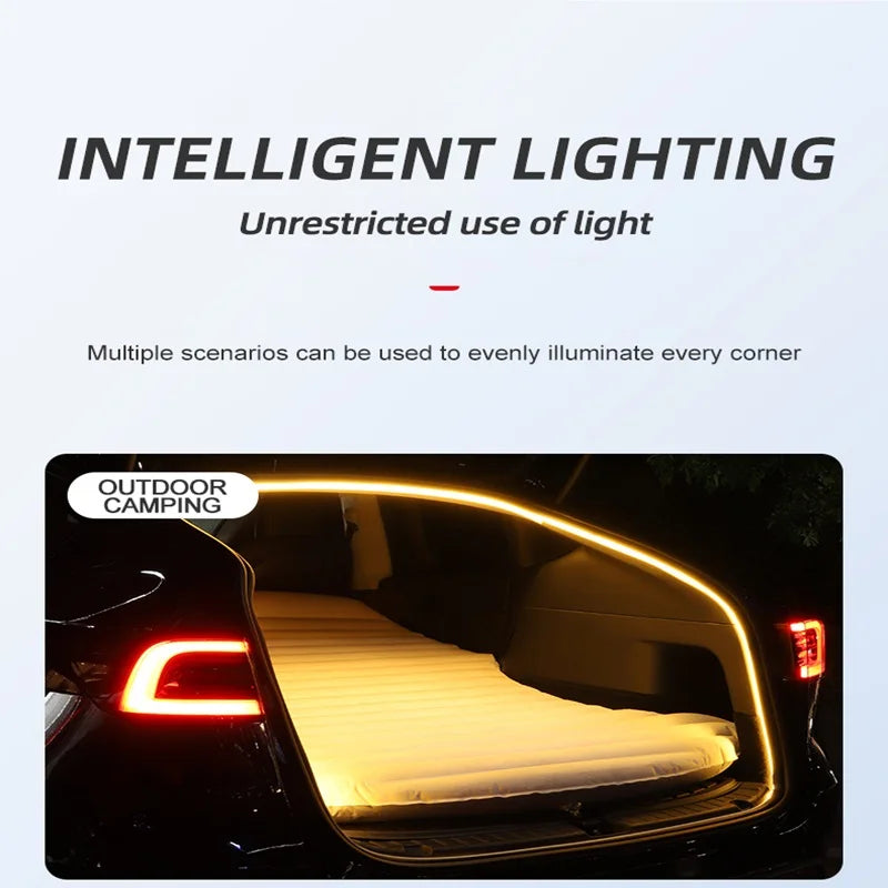 After Trunk Light for Tesla Model Y 2020-2025 Launch Juniper Bright LED Silicone Light Yellow White Rear magnetic induction