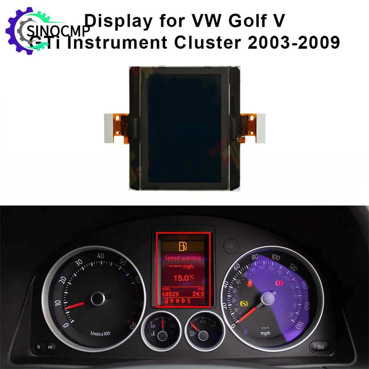 Instrument Cluster Display Screen for VW Passat 3C Jetta Golf V GTi 1K Touran 1T  Skoda Octavia 2005-2010 Dashboard LCD Display