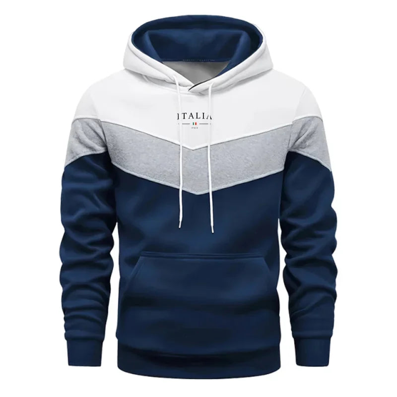 Italy Fashion Men Casual Sportswear Set Hooded Sweatshirt Winter Jogger Tracksuit Autumn Urban Fashion Hoodies Black Sweatpants