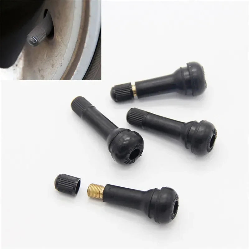10Pcs TR413 Snap In Type Rubber Valve Tool Set Tubeless Tyre Valves Stems Rubber Valve Stems Car Accessories Parts Replacement