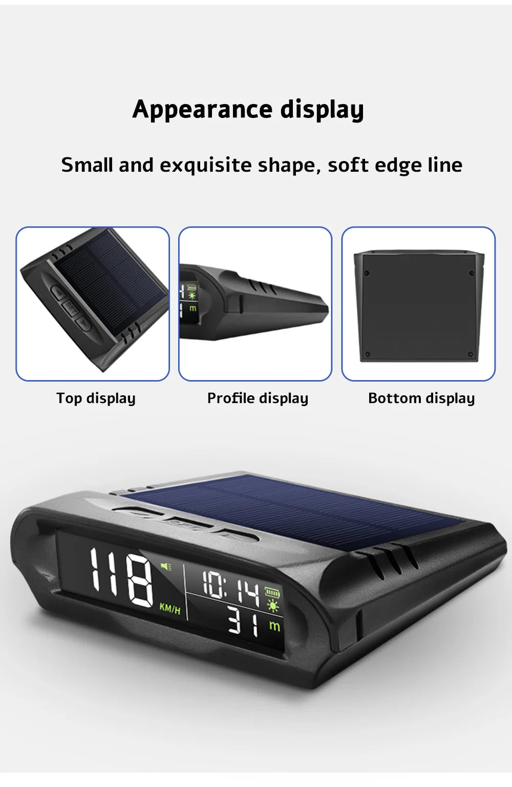 Digital Head‑Up Displayer OBD2+GPS Speed Warning Head Up Display Smart Gauge Car HUD Speedometer Turbo RPM Alarm for Car Truck