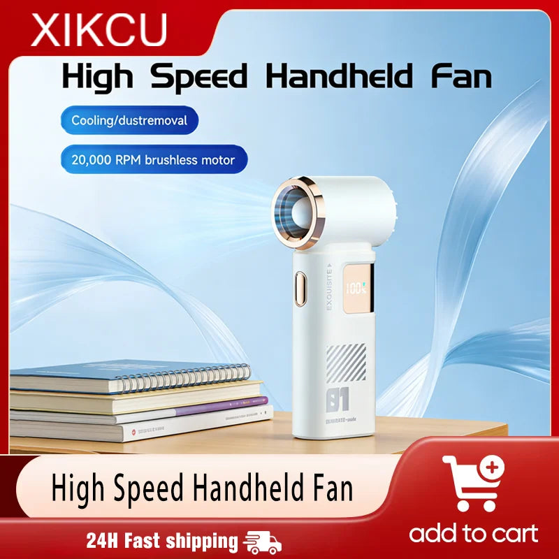 3600mah Mini Handheld Turbo Cooling Fan High-speed Cold Air SB Rechargeable Cold Compress Fan Foldable Portables Desktop Fan
