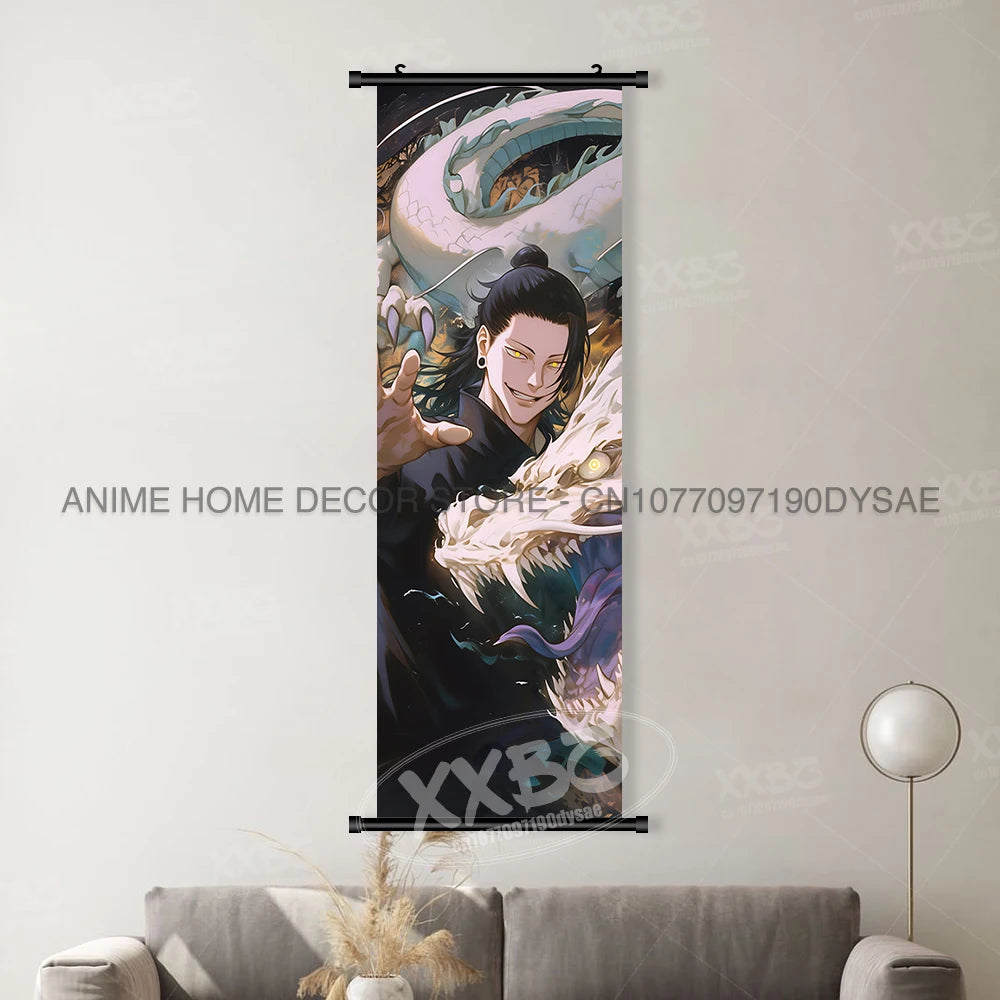 Jujutsu Kaisen Anime Poster Room Canvas Print Hanging Painting Wall Art Megumi Fushiguro Scrolls Picture Home Decoration Mural