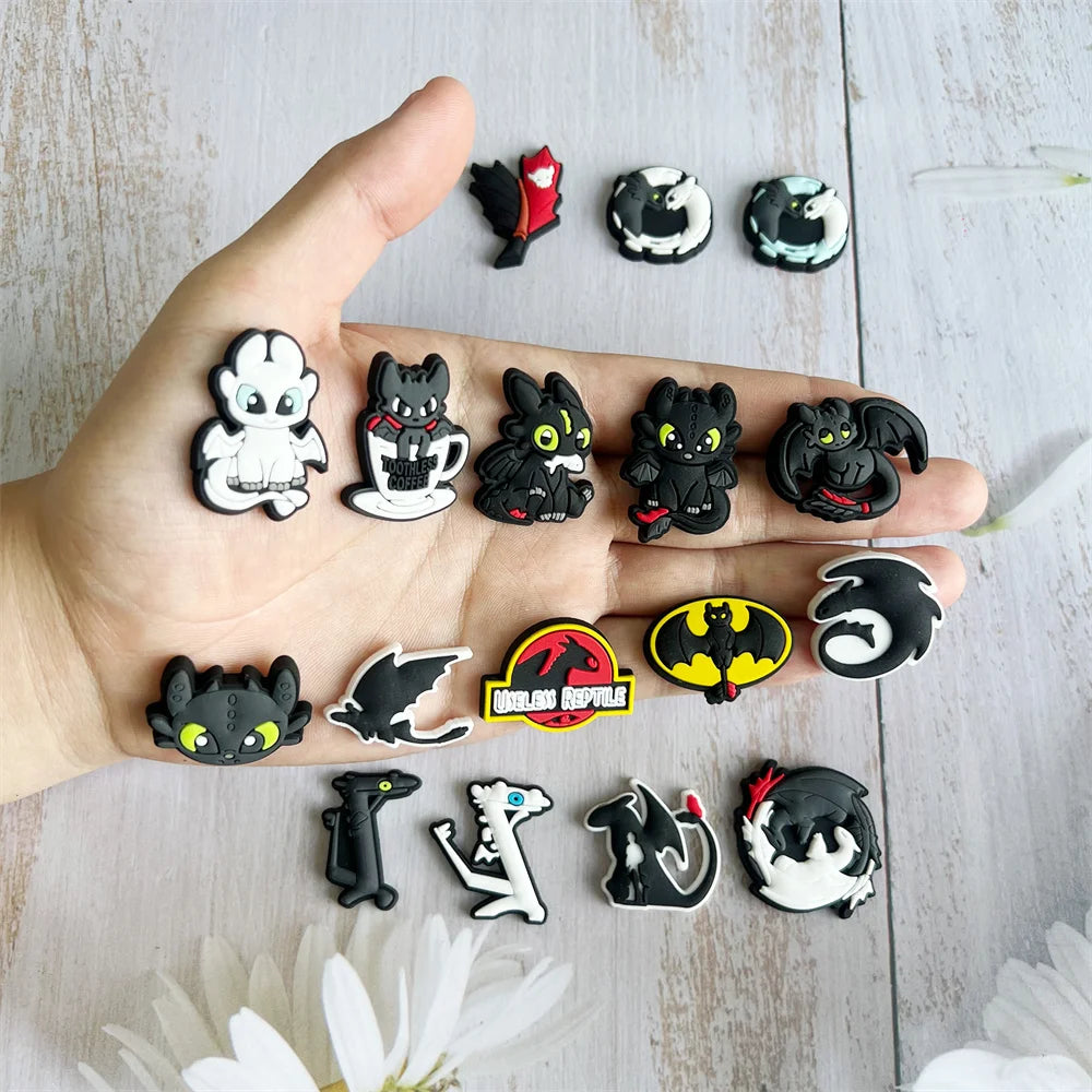 16-100pcs Potdemiel Cartoon Shoe Charms Set Shoes Accessories Decoration Buckle Fit Clog Sandal Wristband For Christmas Birthday