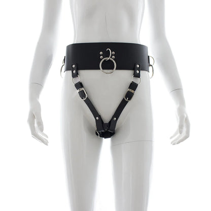 BDSM Leather AV Wand Vibrator Holder Harness Woman,Forced Orgasm Sex Suit Lingerie,Bondage Restraints,Chastity Belt,Adult Games