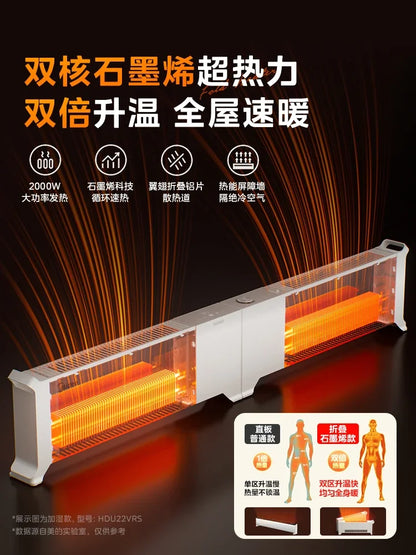 220V Midea Electric Heater with Graphene Large Area Heating Winter Essential New Footboard Heater for Home BDW
