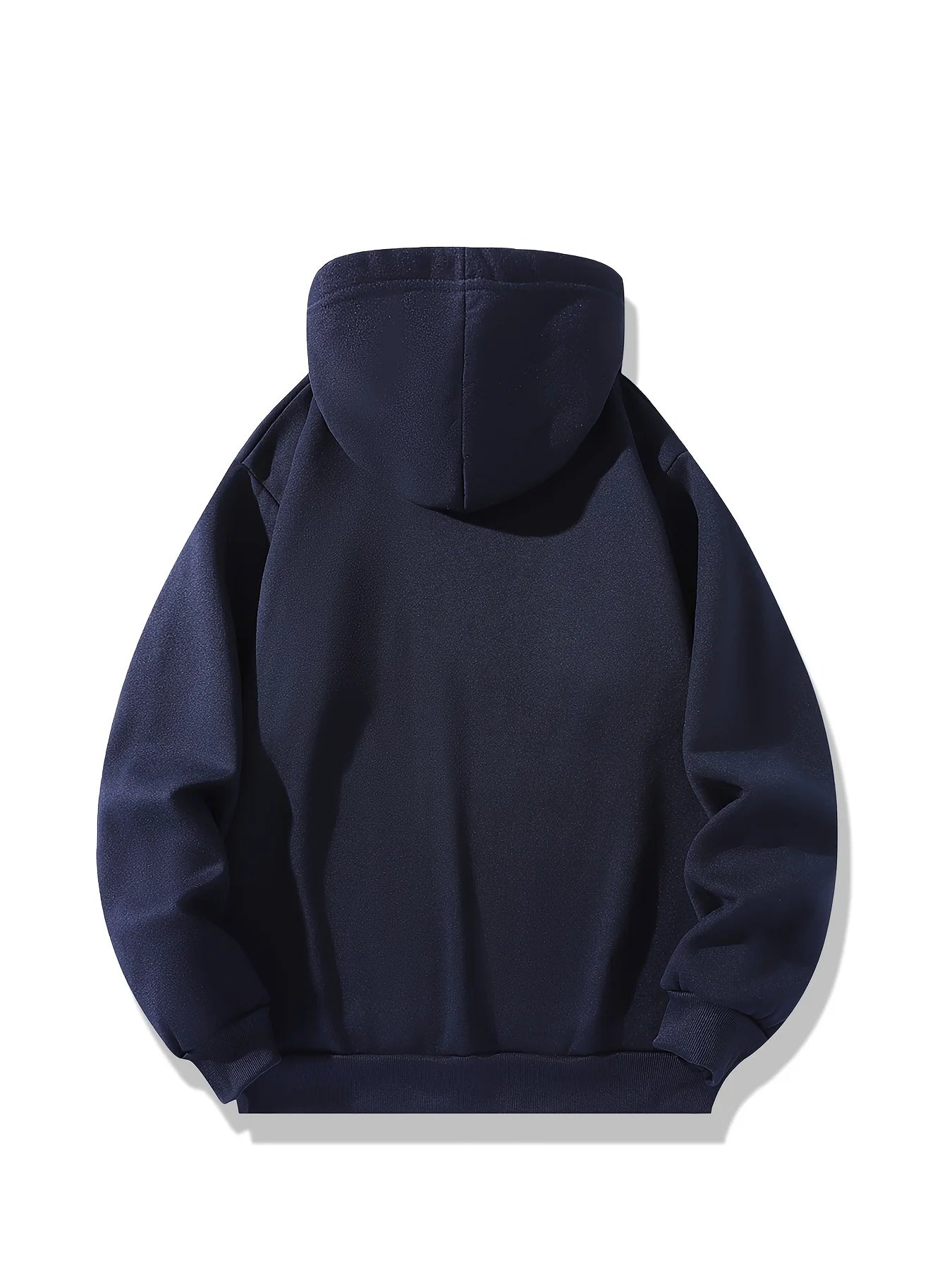 Men's autumn and winter casual fashion warm bull pattern print loose plush thick hooded sweatshirt+sweatpants set