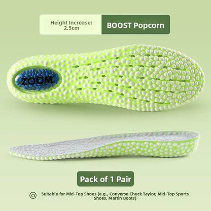 Elevated Insole Shoe Insert Hard Bottom Unisex Invisible 2cm Heightening Pad Comfortable All-Season Footwear Accessory
