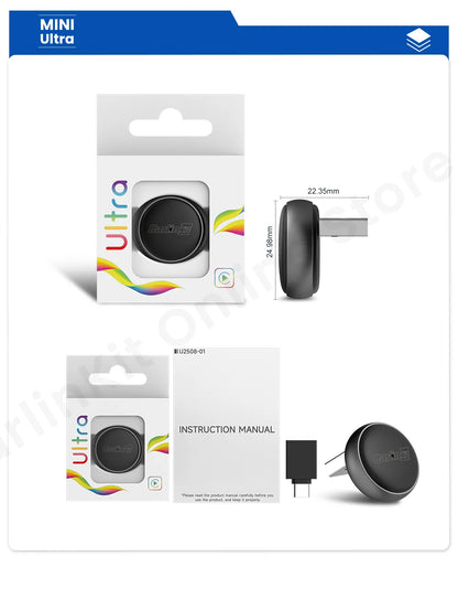 2025 CarlinKit Mini Ultra 3 CarPlay Android auto Wireless Adapter for Car infotainment Upgrade BT 5.4GHz Wifi 5.8GHz OTA Upgrade