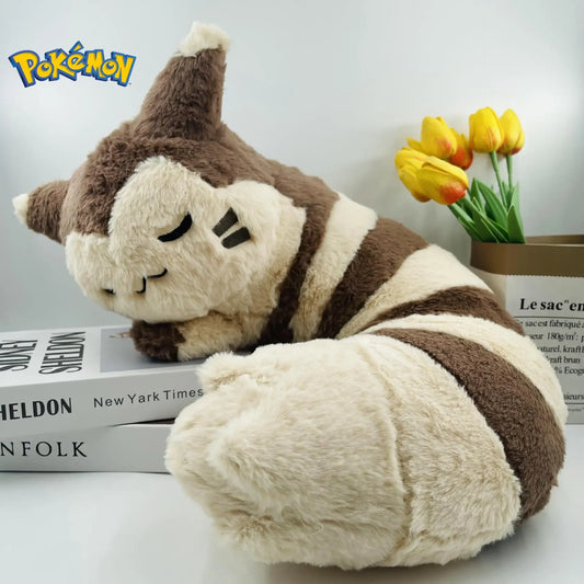 45cm Pokemon Furret Plush Toys Kawaii Sleep Furret Plush Doll Soft Stuffed Cartoon Cute Elf Neck Pillow Birthday Gift For Girls