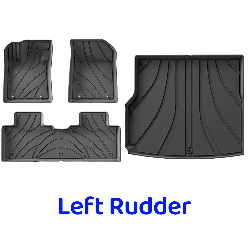 For Geely Galaxy EX5 E5 2024 2025 TPE Floor Mat Trunk All-Weather 3D Liner Accessories Black(Left Rudder&Right Rudder)