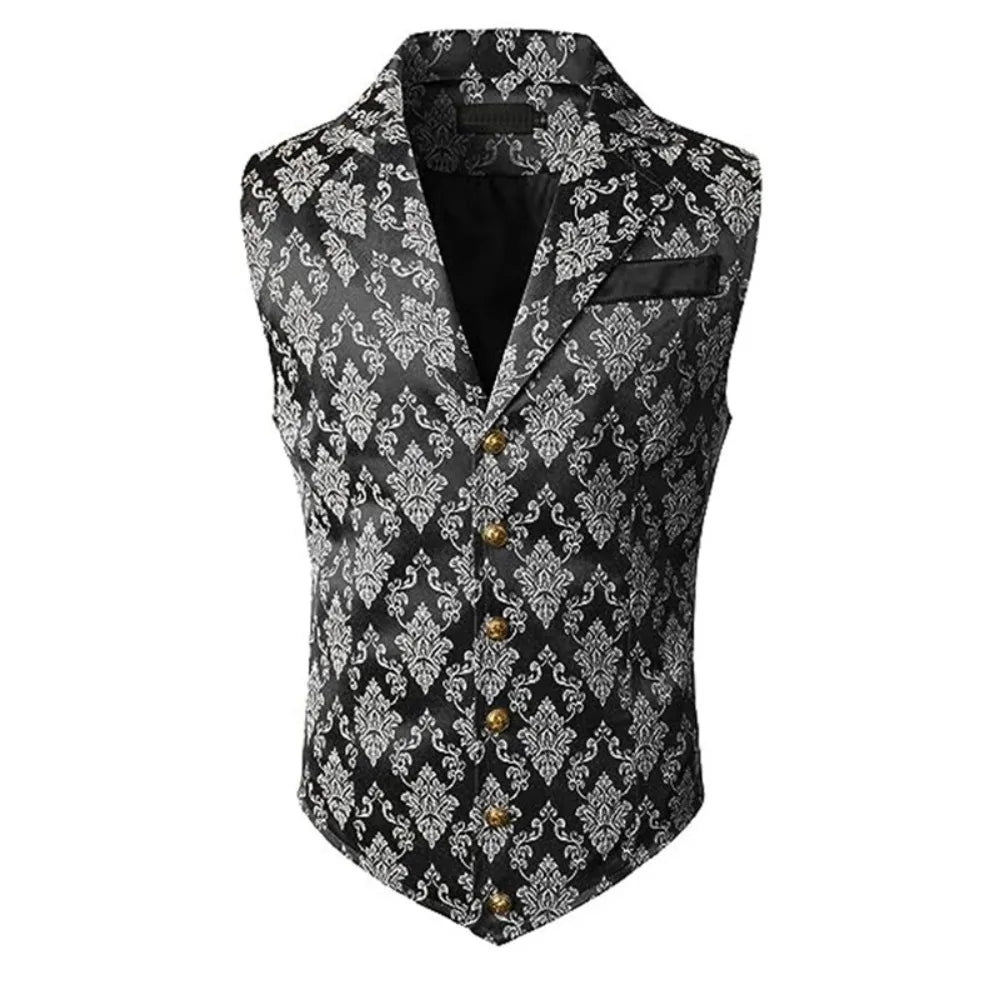 Slim Fit Vest British Retro Style Fashionable Suit Vest for Daily Casual Wear Black Vest Mens Vest Waistcoat