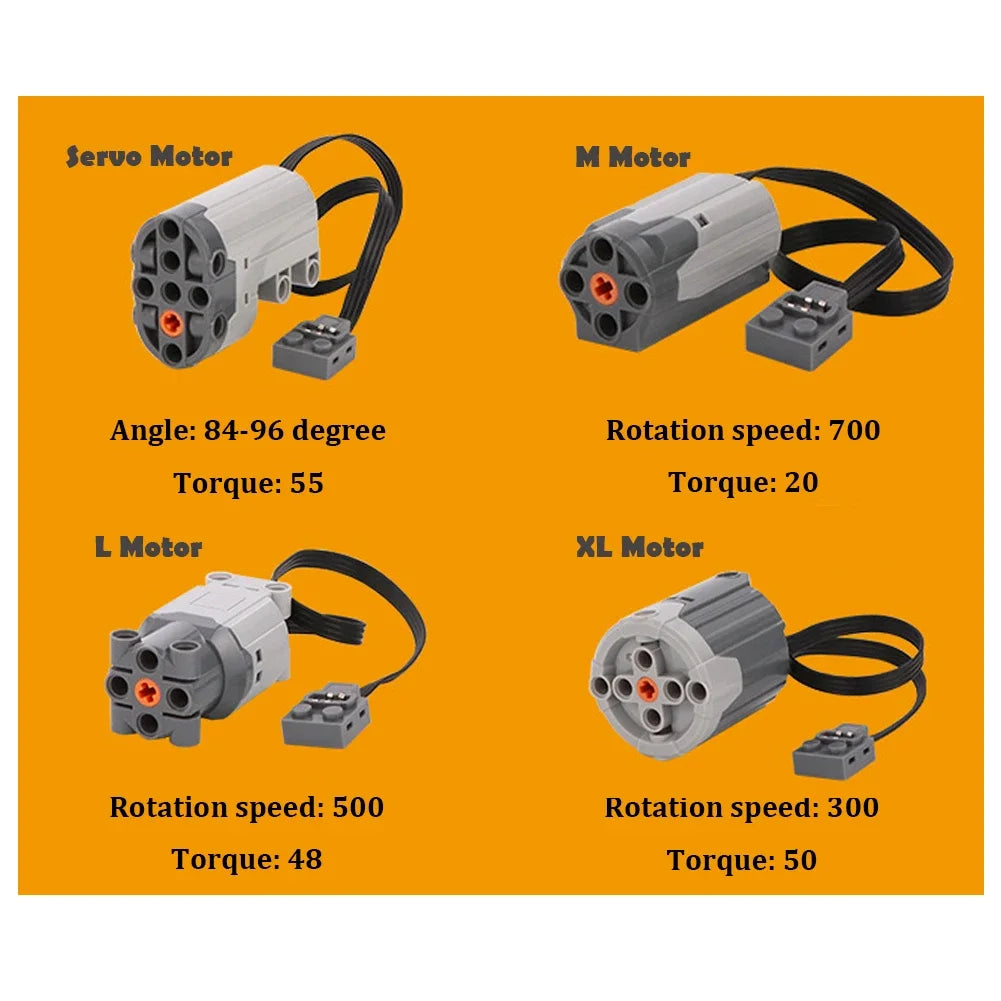 11pcs Technical Blocks Servo PF Train Motor Power Functions MOC High-Tech Parts Bricks Accessories Technik Servo RC Motor 8884
