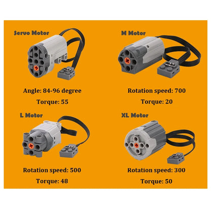 11pcs Technical Blocks Servo PF Train Motor Power Functions MOC High-Tech Parts Bricks Accessories Technik Servo RC Motor 8884