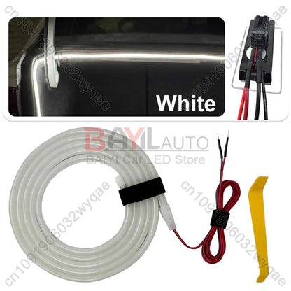 12V LED car atmosphere light, 200cm/420cm Car Universal trunk light bar, DIY can cut car tail lamp brightening Auto Accessories