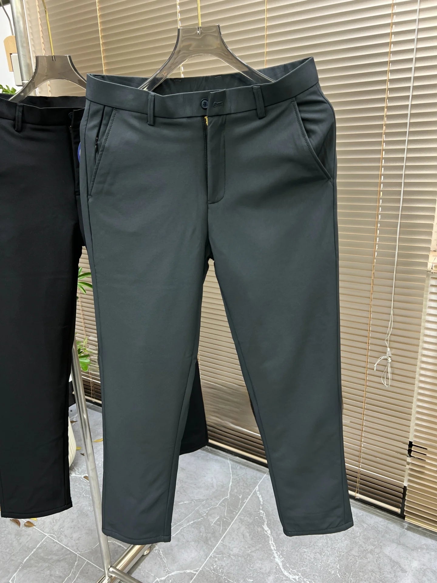 Men's Winter Commuter Casual Goose down Pants Straight Leg Fashionable Urban Style Warmth Business Casual Pure Color