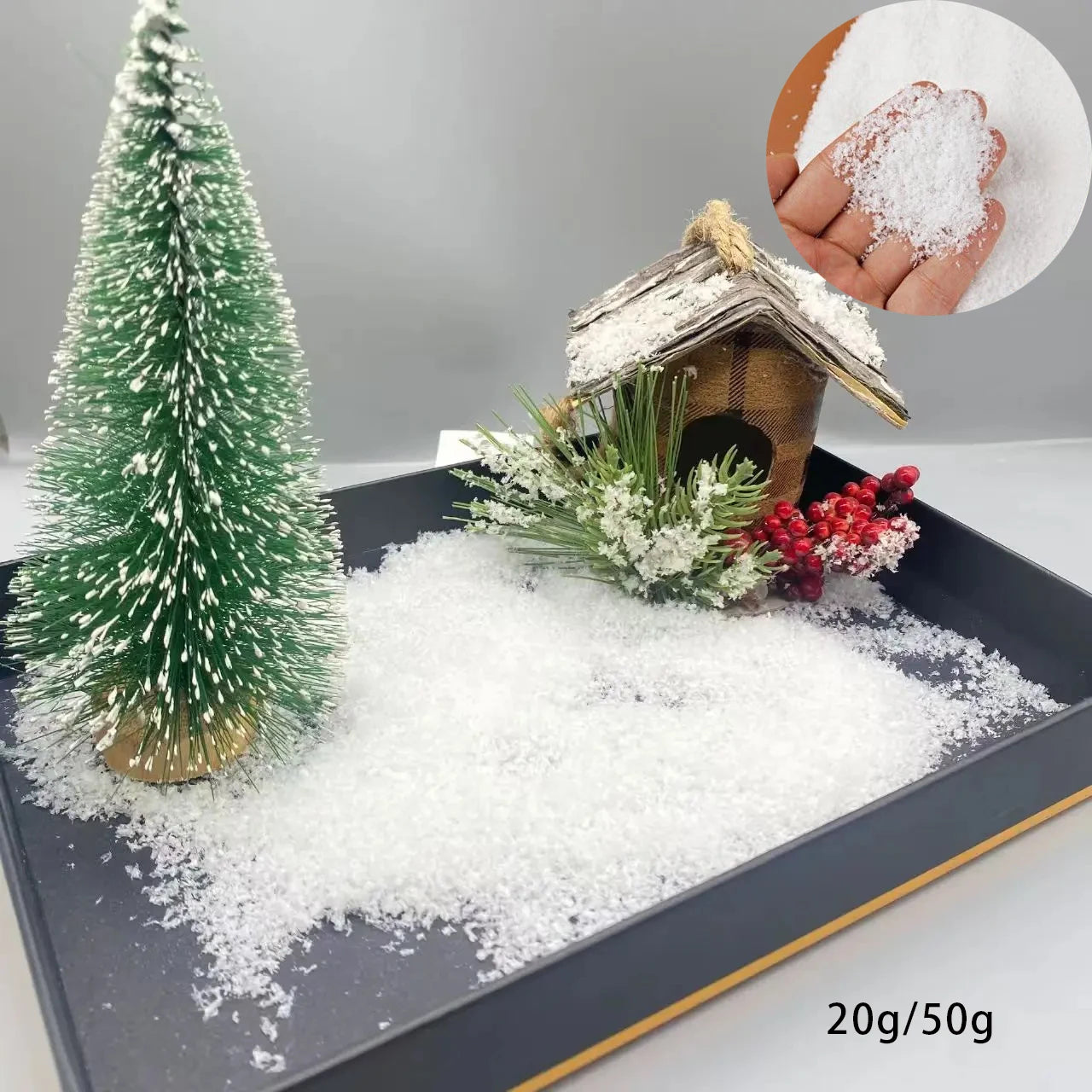 20g/50g Diy Model Making Artificial Dry Snow Powder for Christmas Scene Decor/Sandtable Landscape/Diorama/Military Wargaming
