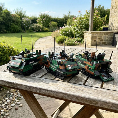 M113 3-Color Army Vehicle Building Blocks Toy Military Armored Personnel Carrier Bricks Set Assembly Kit Gift