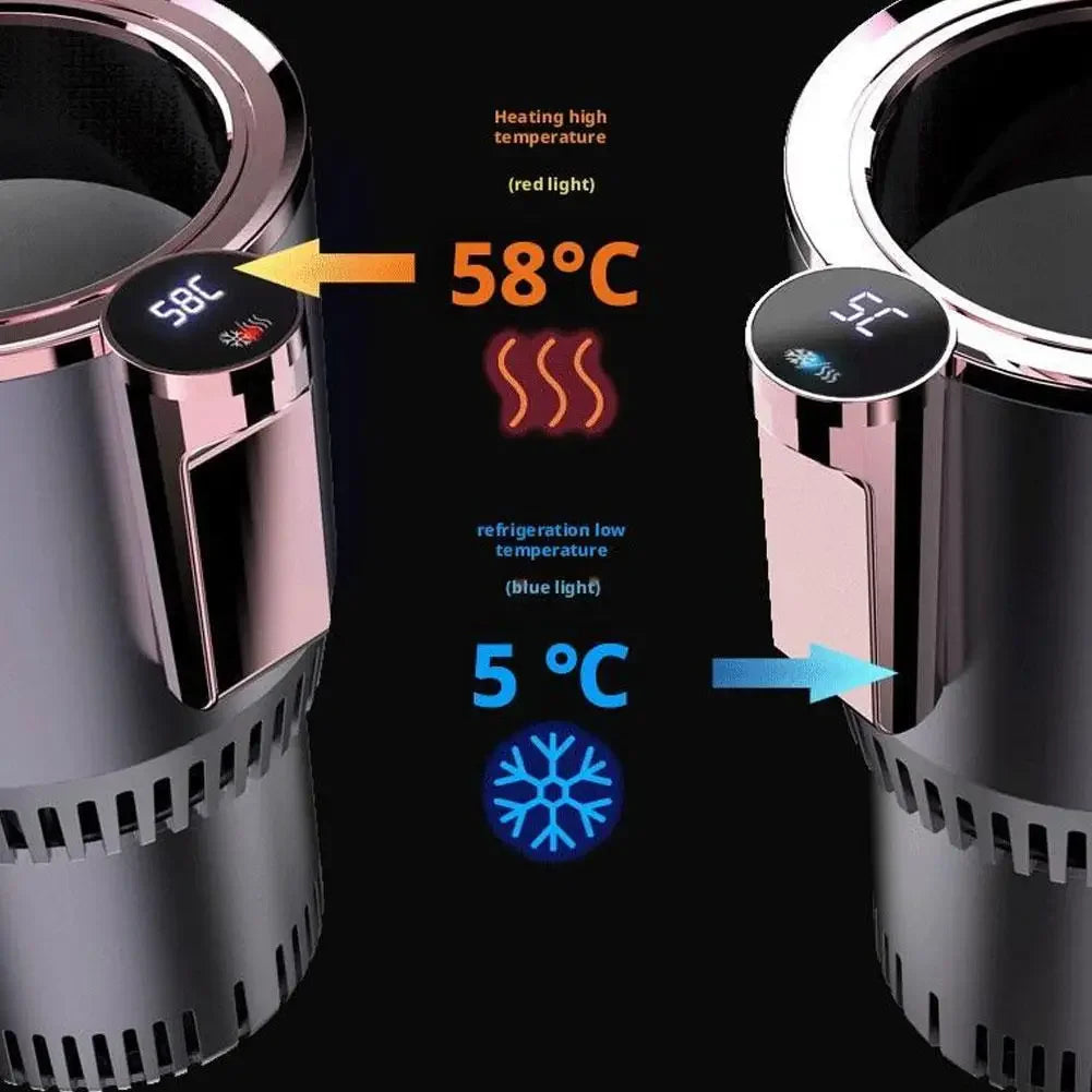 Smart 12V Portable Mini Can Fridge Cooler & Warmer, 2-in-1 Single Cup Holder Chiller for Car & Office Desk Travel Mug Heater